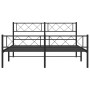 Bed frame with headboard and footboard black metal 120x190 cm by , Beds and slatted bases - Ref: Foro24-372292, Price: 102,99...