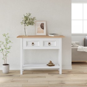 Corona Range console table in white Mexican pine 90x34.5x73 cm by , Side tables - Ref: Foro24-282646, Price: 92,30 €, Discoun...