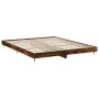 Estructura de cama madera de ingeniería roble ahumado 160x200cm de , Camas y somieres - Ref: Foro24-832130, Precio: 118,99 €,...