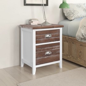 Nightstands with 2 drawers 2 units brown and white by vidaXL, Nightstands - Ref: Foro24-242042, Price: 73,99 €, Discount: %