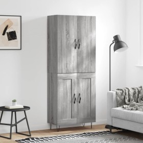 High sideboard sonoma gray plywood 69.5x34x180 cm by , Sideboards - Ref: Foro24-3198079, Price: 146,76 €, Discount: %