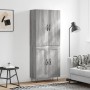 Aparador alto madera contrachapada gris sonoma 69,5x34x180 cm de , Aparadores - Ref: Foro24-3198079, Precio: 146,99 €, Descue...