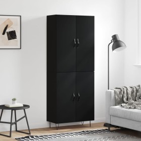 Tall black plywood sideboard 69.5x34x180 cm by , Sideboards - Ref: Foro24-3198058, Price: 153,23 €, Discount: %