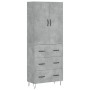 Aparador alto madera contrachapada gris hormigón 69,5x34x180 cm de , Aparadores - Ref: Foro24-3198085, Precio: 170,95 €, Desc...