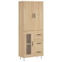 Aparador alto madera contrachapada color roble 69,5x34x180 cm de , Aparadores - Ref: Foro24-3198100, Precio: 167,10 €, Descue...