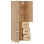 Aparador alto madera contrachapada color roble 69,5x34x180 cm de , Aparadores - Ref: Foro24-3198100, Precio: 167,10 €, Descue...