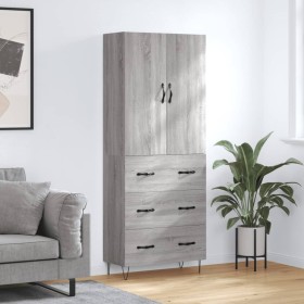 Aparador alto madera contrachapada gris sonoma 69,5x34x180 cm de , Aparadores - Ref: Foro24-3198087, Precio: 165,99 €, Descue...