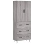 High sideboard sonoma gray plywood 69.5x34x180 cm by , Sideboards - Ref: Foro24-3198087, Price: 166,52 €, Discount: %