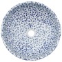 White and blue ceramic round countertop washbasin Φ41x14 cm by , Sinks - Ref: Foro24-155050, Price: 107,79 €, Discount: %