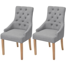 Dining chairs 2 units light gray fabric by vidaXL, dining chairs - Ref: Foro24-243635, Price: 301,85 €, Discount: %