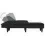 L-förmiges Schlafsofa aus schwarzem Samt, 255 x 140 x 70 cm von , Sofas - Ref: Foro24-3157263, Preis: 389,47 €, Rabatt: %