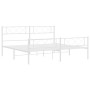 Metal bed frame with headboard and footboard white 183x213 cm by , Beds and slatted bases - Ref: Foro24-372349, Price: 116,45...