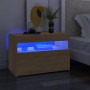 TV cabinet with LED lights Sonoma oak 60x35x40 cm by , TV Furniture - Ref: Foro24-804415, Price: 52,91 €, Discount: %