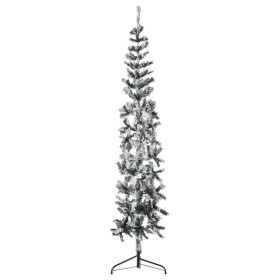 Mitad árbol Navidad artificial delgado con nieve 210 cm de , Arboles de navidad - Ref: Foro24-344607, Precio: 27,87 €, Descue...