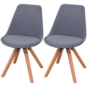 Dining chairs 2 units light gray fabric by vidaXL, dining chairs - Ref: Foro24-243566, Price: 129,62 €, Discount: %