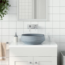 Round gray ceramic countertop washbasin Φ41x14 cm by , Sinks - Ref: Foro24-155066, Price: 102,41 €, Discount: %