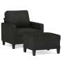 Sillón con taburete tela negro 60 cm de , Sofás - Ref: Foro24-3201033, Precio: 212,27 €, Descuento: %