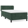 Cama box spring con colchón terciopelo verde oscuro 90x190 cm de , Camas y somieres - Ref: Foro24-3127466, Precio: 311,88 €, ...