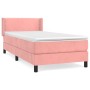 Box spring bed with pink velvet mattress 90x190 cm by , Beds and slatted bases - Ref: Foro24-3130876, Price: 315,33 €, Discou...