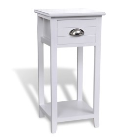 Mesita de noche con 1 cajón blanca de vidaXL, Mesitas de noche - Ref: Foro24-242040, Precio: 59,18 €, Descuento: %