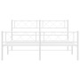 Metal bed frame with headboard and white footboard 140x190 cm by , Beds and slatted bases - Ref: Foro24-372344, Price: 99,92 ...