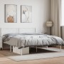 White metal bed frame with headboard 140x200 cm by , Beds and slatted bases - Ref: Foro24-372327, Price: 91,38 €, Discount: %