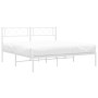 Estructura de cama con cabecero metal blanca 140x200 cm de , Camas y somieres - Ref: Foro24-372327, Precio: 93,99 €, Descuent...