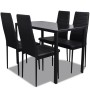 5-Piece Black Dining Table and Chairs Set by vidaXL, Furniture sets for kitchens and dining rooms - Ref: Foro24-242986, Price...