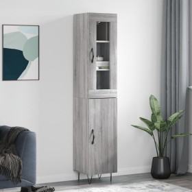 Tall Sonoma gray plywood sideboard 34.5x34x180 cm by , Sideboards - Ref: Foro24-3199207, Price: 109,14 €, Discount: %