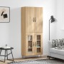 Aparador alto madera contrachapada color roble 69,5x34x180 cm de , Aparadores - Ref: Foro24-3198068, Precio: 153,60 €, Descue...