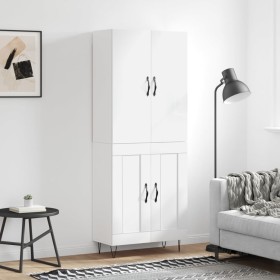 High glossy white plywood sideboard 69.5x34x180 cm by , Sideboards - Ref: Foro24-3198075, Price: 165,73 €, Discount: %