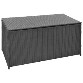 Caja de almacenaje de jardín ratán sintético negro 120x50x60 cm de vidaXL, Cajas de almacenaje para exteriores - Ref: Foro24-...