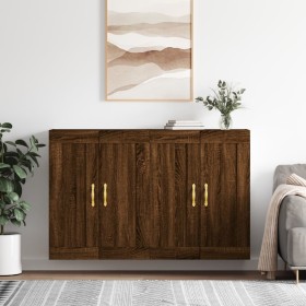 Wall cabinets 2 pcs oak brown engineered wood by , Sideboards - Ref: Foro24-3198056, Price: 140,21 €, Discount: %