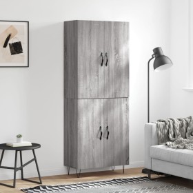 High sideboard sonoma gray plywood 69.5x34x180 cm by , Sideboards - Ref: Foro24-3198063, Price: 145,99 €, Discount: %