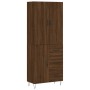 Aparador alto madera contrachapada marrón roble 69,5x34x180 cm de , Aparadores - Ref: Foro24-3198096, Precio: 163,75 €, Descu...