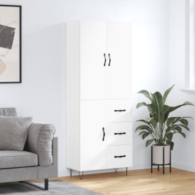 Tall white plywood sideboard 69.5x34x180 cm by , Sideboards - Ref: Foro24-3198089, Price: 175,63 €, Discount: %