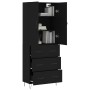 Tall black plywood sideboard 69.5x34x180 cm by , Sideboards - Ref: Foro24-3198082, Price: 184,30 €, Discount: %