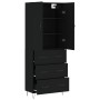 Tall black plywood sideboard 69.5x34x180 cm by , Sideboards - Ref: Foro24-3198082, Price: 184,30 €, Discount: %