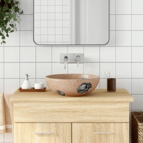 Round brown and blue ceramic countertop washbasin Φ41x14 cm by , Sinks - Ref: Foro24-155057, Price: 87,99 €, Discount: %