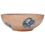 Round brown and blue ceramic countertop washbasin Φ41x14 cm by , Sinks - Ref: Foro24-155057, Price: 87,92 €, Discount: %