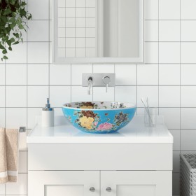 Multicolor ceramic round countertop washbasin Φ41x14 cm by , Sinks - Ref: Foro24-155055, Price: 113,45 €, Discount: %