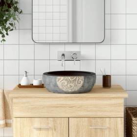 Brown and black ceramic round countertop washbasin Φ41x14 cm by , Sinks - Ref: Foro24-155060, Price: 112,99 €, Discount: %