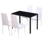 5-piece white and black dining table set by vidaXL, Furniture sets for kitchens and dining rooms - Ref: Foro24-242989, Price:...