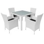 Set de comedor de jardín 5 piezas ratán sintético blanco crema de vidaXL, Conjuntos de jardín - Ref: Foro24-42502, Precio: 40...