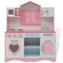 Pink and white wooden toy kitchen 82x30x100 cm by vidaXL, kitchen and food toys - Ref: Foro24-80179, Price: 147,68 €, Discoun...