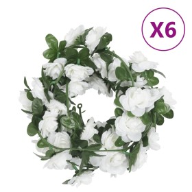 Garlands of artificial flowers 6 units white 240 cm by , Crowns and garlands - Ref: Foro24-359070, Price: 22,69 €, Discount: %