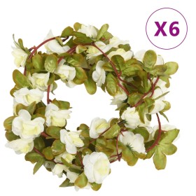 Guirnaldas de flores artificiales 6 uds blanco 250 cm de , Coronas y guirnaldas - Ref: Foro24-359047, Precio: 13,66 €, Descue...