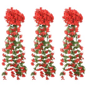 Artificial flower garlands 3 units red 85 cm by , Crowns and garlands - Ref: Foro24-359053, Price: 20,90 €, Discount: %