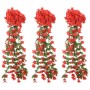 Artificial flower garlands 3 units red 85 cm by , Crowns and garlands - Ref: Foro24-359053, Price: 20,90 €, Discount: %