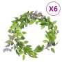 Garlands of artificial flowers 6 units purple 200 cm by , Crowns and garlands - Ref: Foro24-359072, Price: 27,77 €, Discount: %